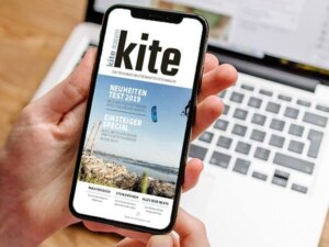 Darstellung digitales Abonnement KITE auf einem Mobiltelefon.