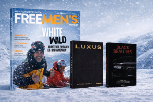 FREEMEN'S WORLD Jahresabonnement + Geschenk Black Beauties: Iconic Cars oder FREE MEN’S WORLD XXL KALENDER oder Luxus